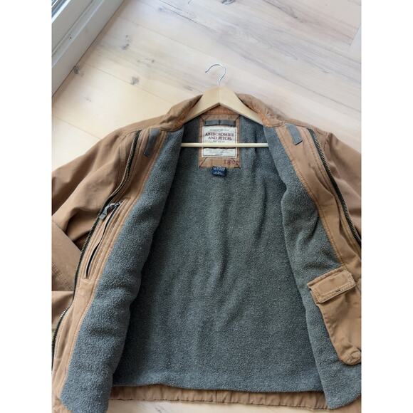 Y2K Abercrombie + Fitch Canvas Coat Size L Workwear Utility Jacket - Picture 4 of 8